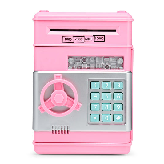 Saving Bank ATM Money Box Electronic Password Chewing Coin Cash Deposit Machine PIG PINK Home Garden